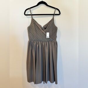 NWT Banana Republic Pleated Bodice Gray Chiffon Dress